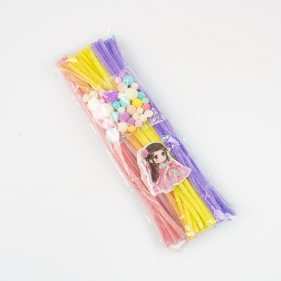 Handmade diy chenille stems in Macron color