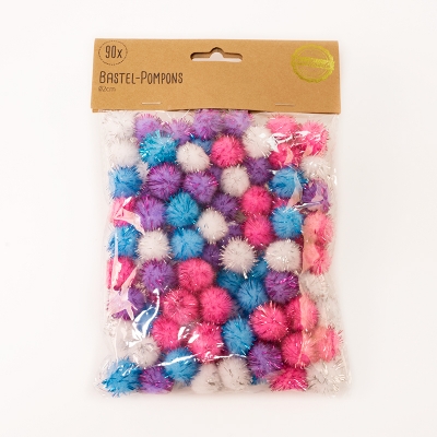 DIY hand-created color pompoms